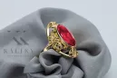 Vintage style Ring Ruby 14K Yellow gold vrc014y